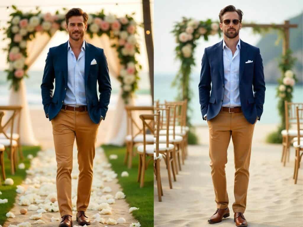 Button-down shirt with Chinos and a Blazer