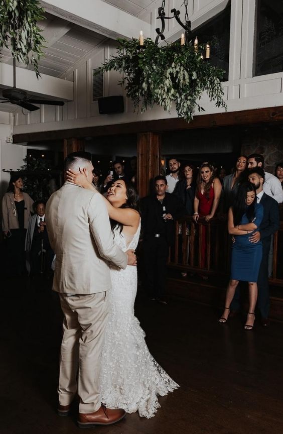 Couple dancing on wedding day