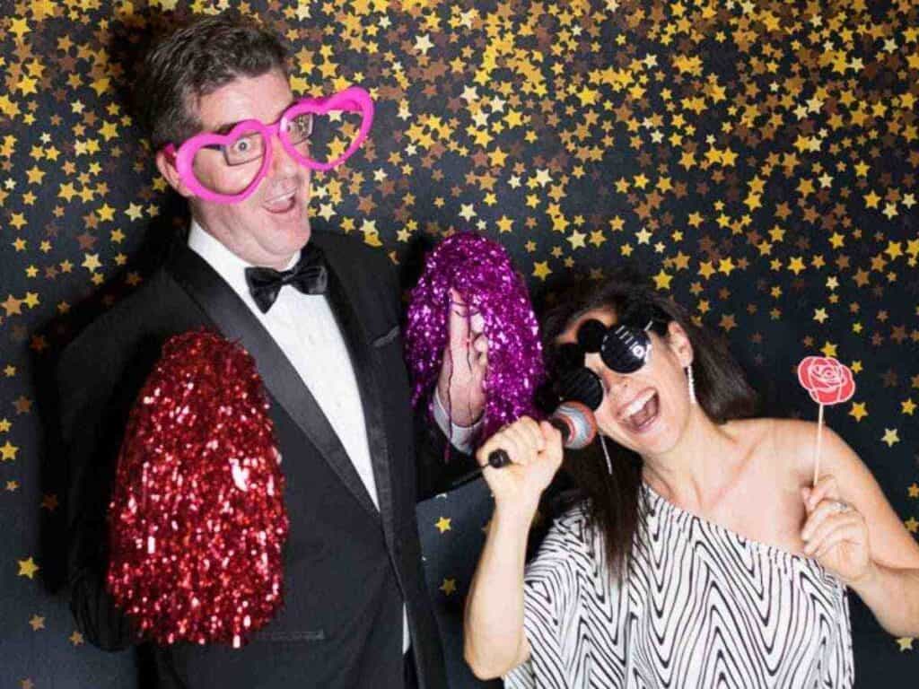 Classic photo booth with fun props