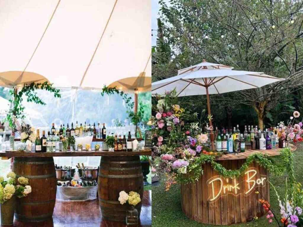 Craft beer or wine tasting corner