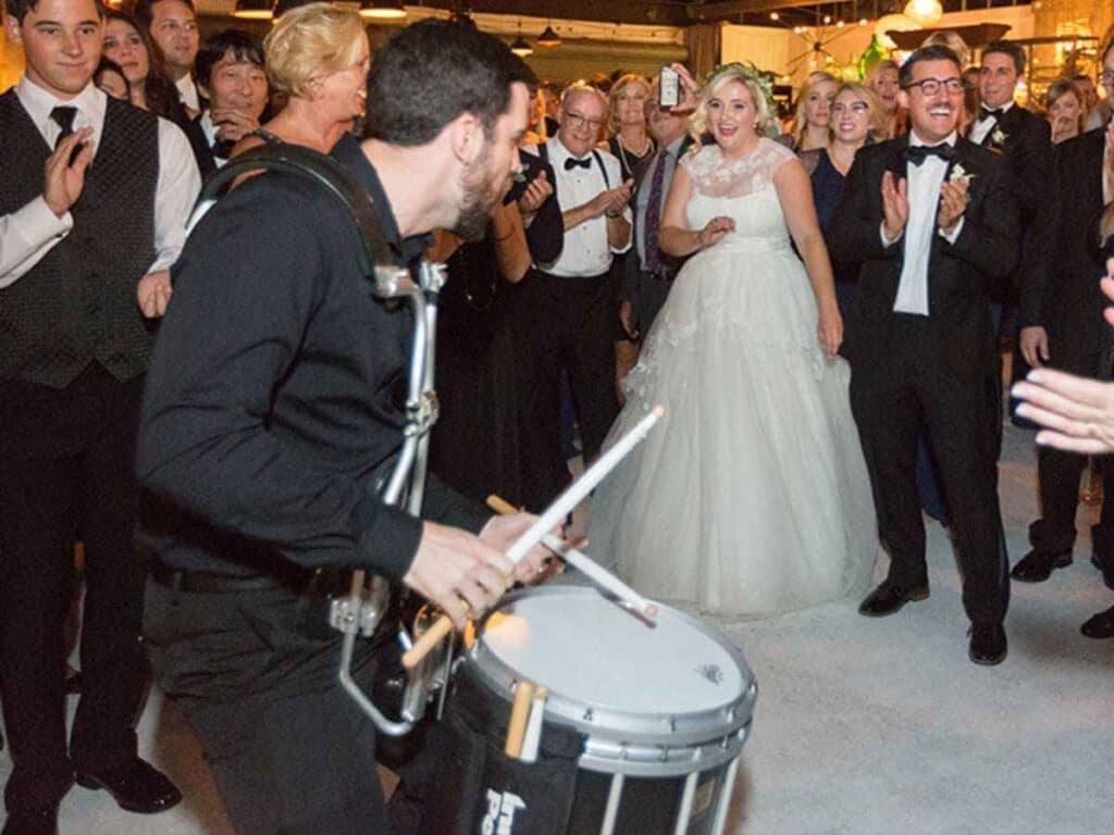 Drumline performance for energy boost