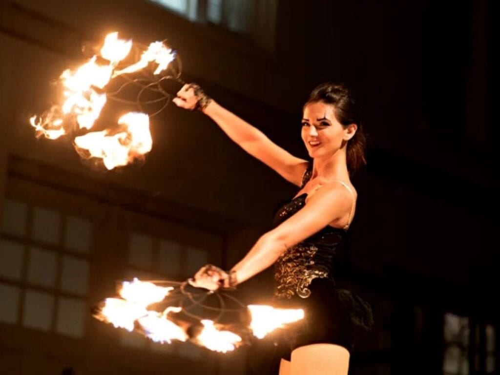 Fire dancers or LED performers