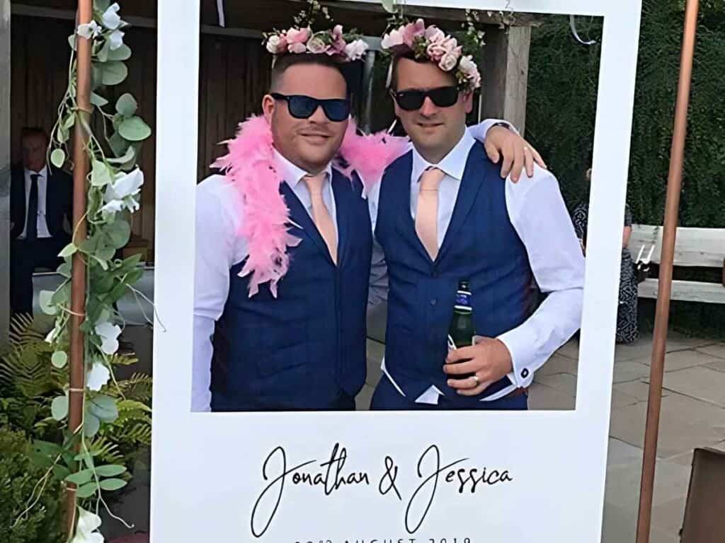 Giant photo frame props for candid shots