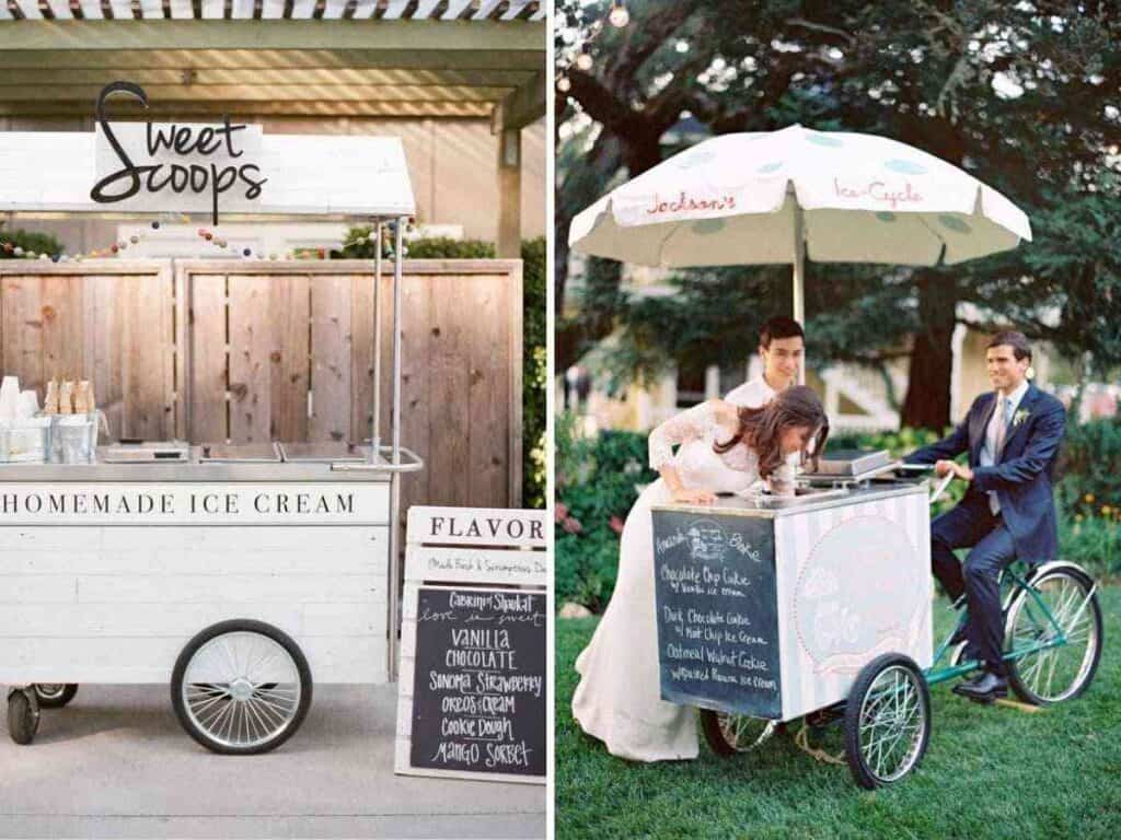 Ice cream cart with unique toppings
