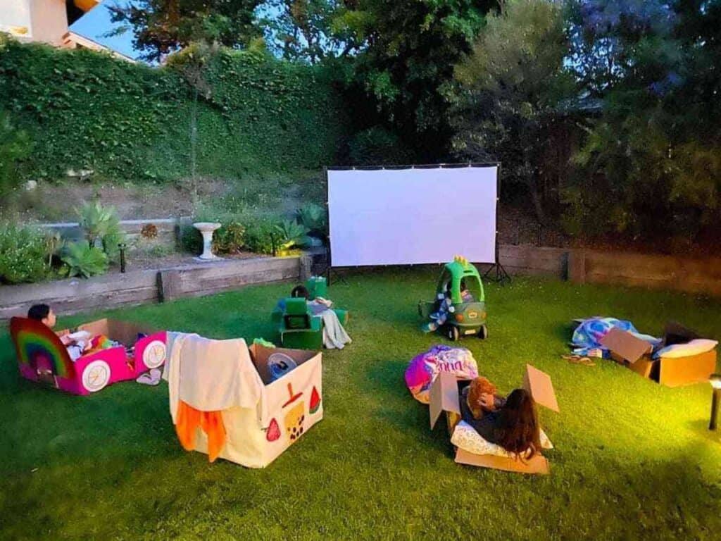 Kids-only movie screening corner
