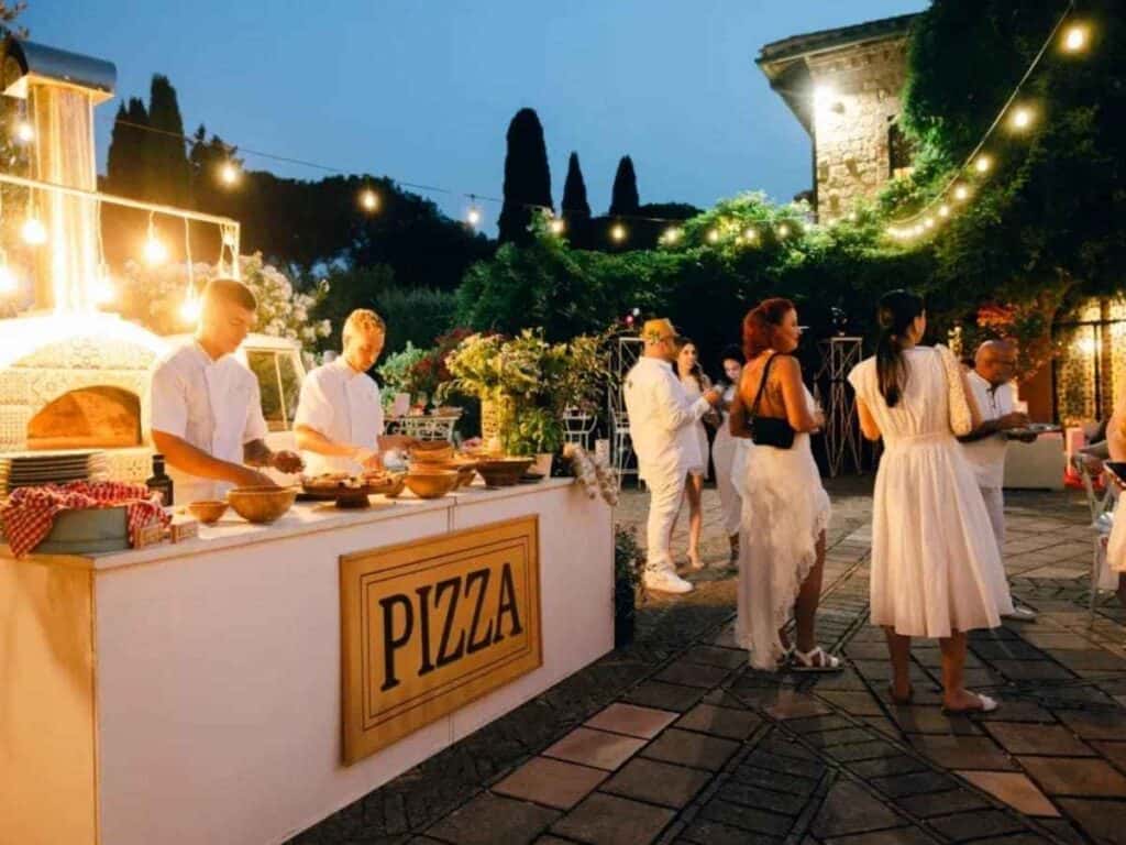 Late-night pizza delivery for guests