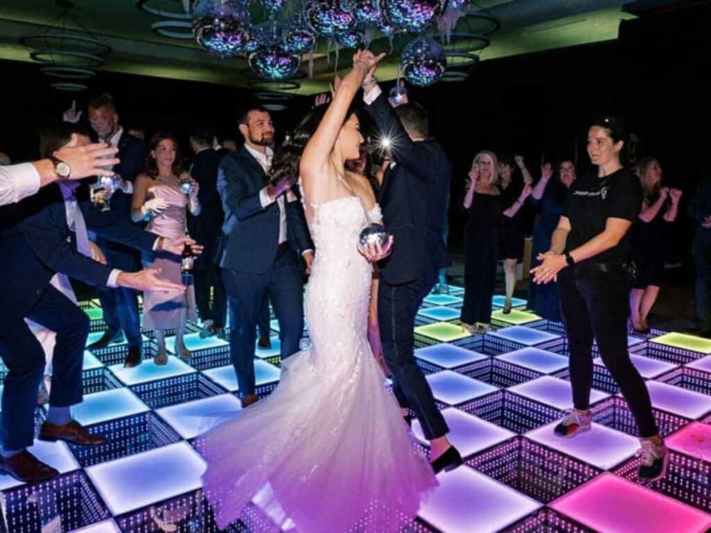 Light-up dance floor with live DJ