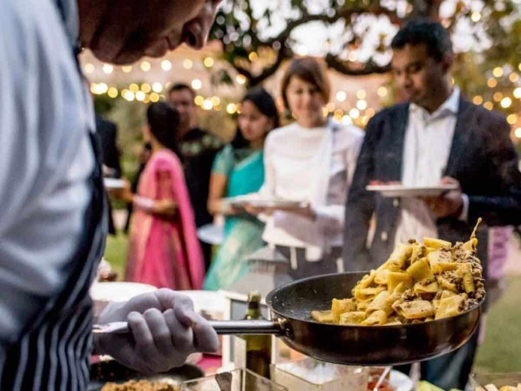 Live pasta-making station