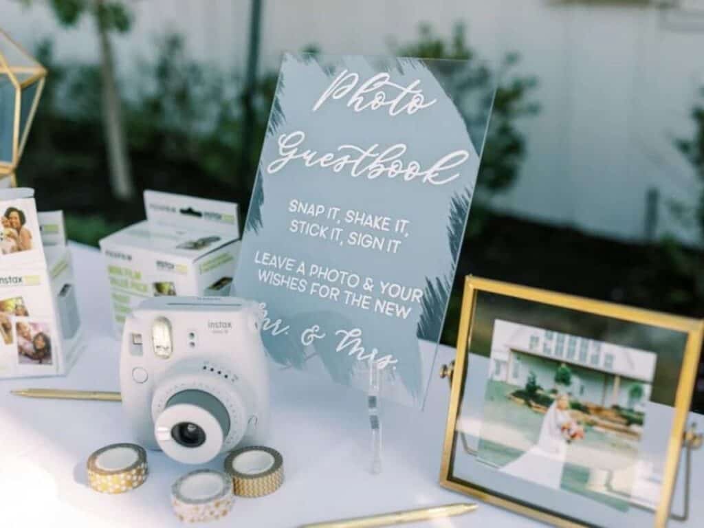 Polaroid guest book station