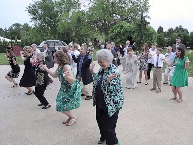 Surprise flash mob by friends and family