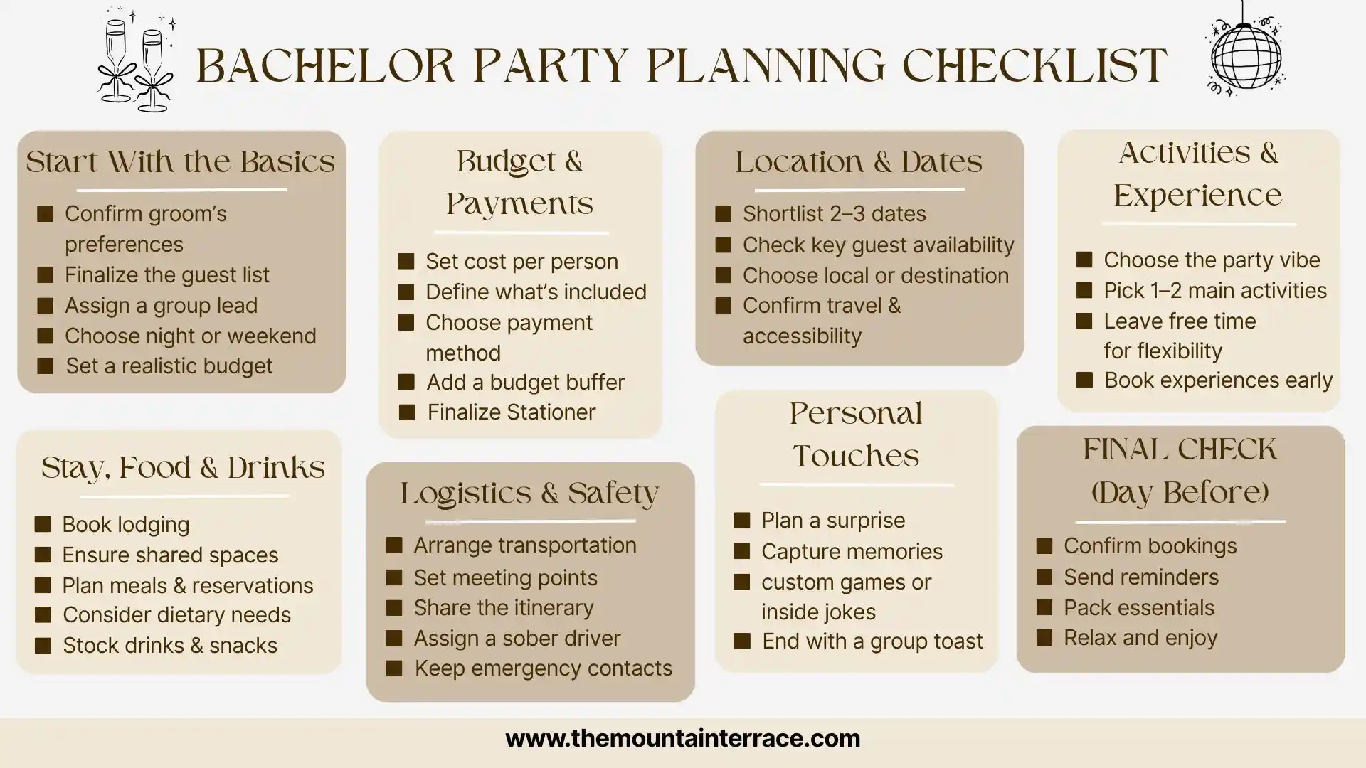 Bachelor Party Planning Checklist