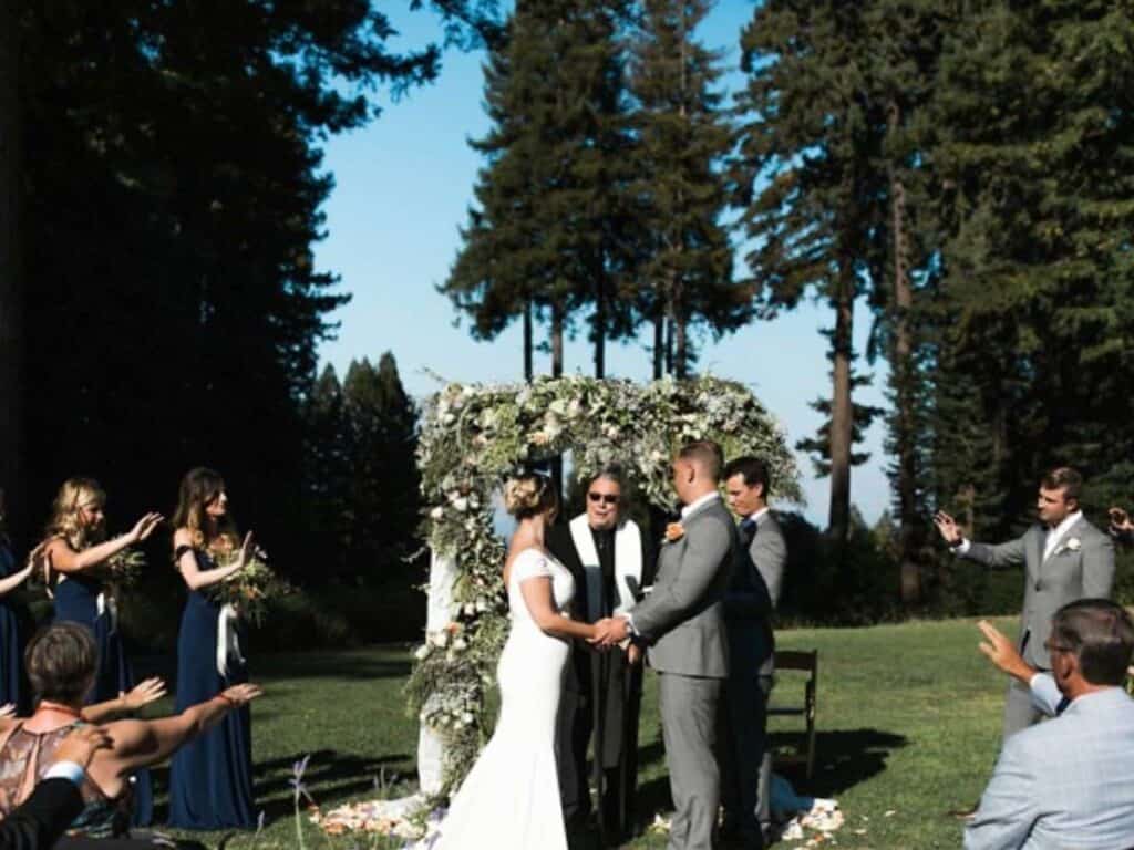 Bride and groom exchanging vows