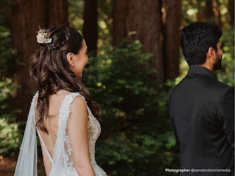 Ultra-realistic luxury bridal editorial photography of a beautif