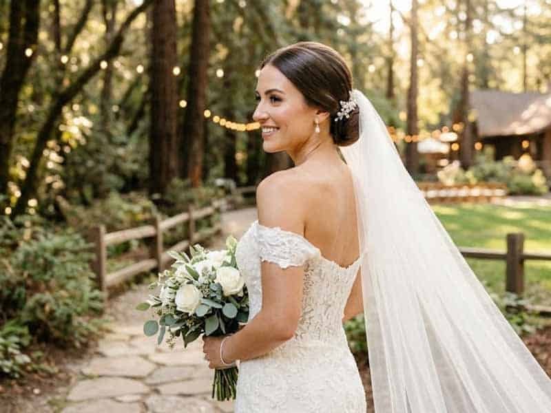 Ultra-realistic luxury bridal editorial photography of a beautif