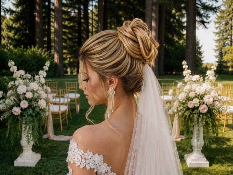 Ultra-realistic luxury bridal editorial photography of a beautif