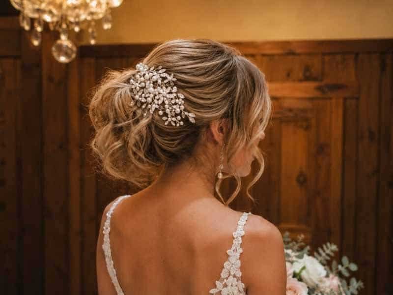 Ultra-realistic luxury bridal editorial photography of a beautiful