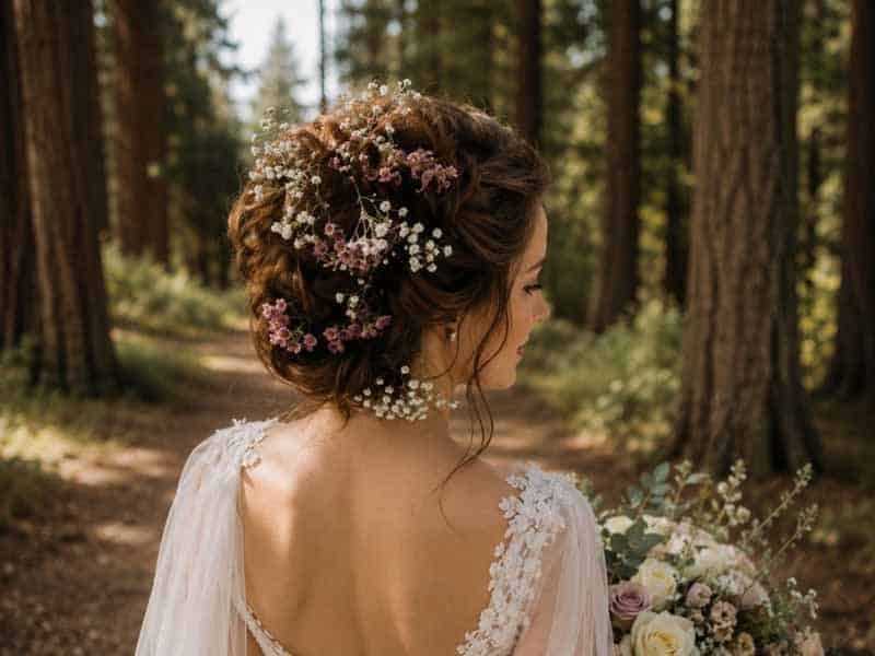 Ultra-realistic luxury bridal editorial photography of a beautif