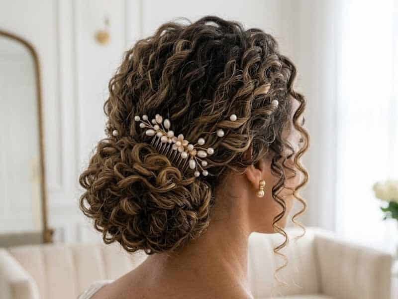 Ultra-realistic luxury bridal editorial photography of a beautif