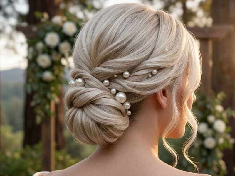Ultra-realistic luxury bridal editorial photography of a beautif