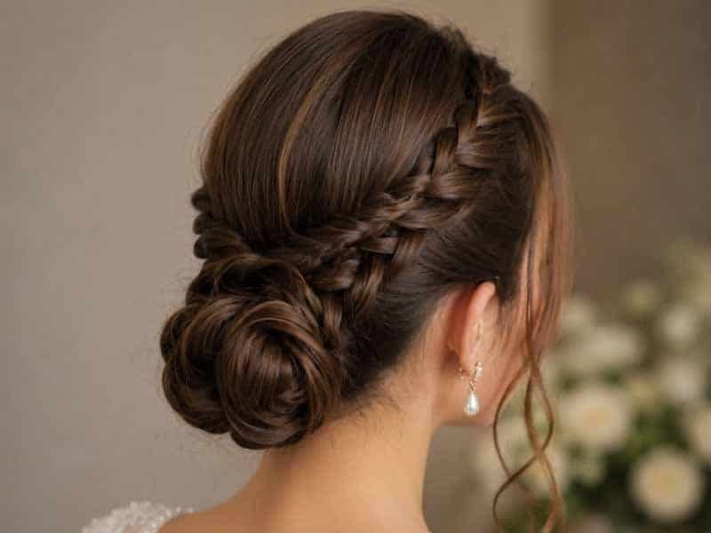Ultra-realistic luxury bridal editorial photography of a beautif