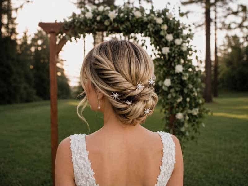 Ultra-realistic luxury bridal editorial photography of a beautif