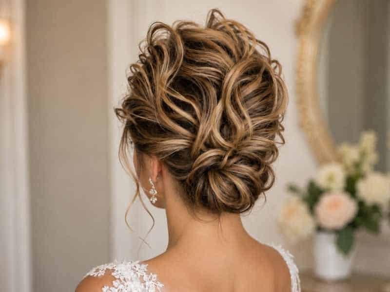 Ultra-realistic luxury bridal editorial photography of a beautif