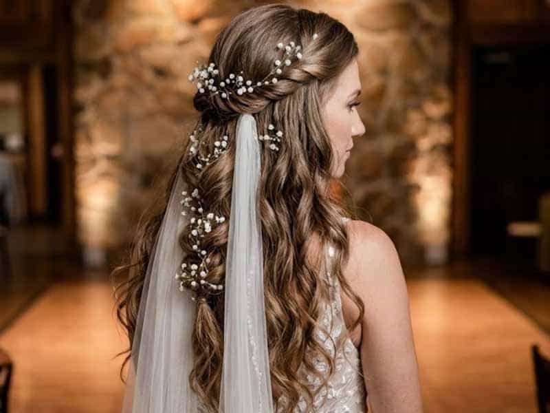 Ultra-realistic luxury bridal editorial photography of a beautif