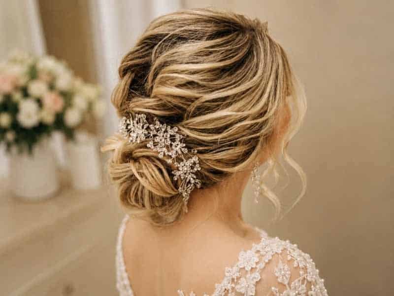 Ultra-realistic luxury bridal editorial photography of a beautif