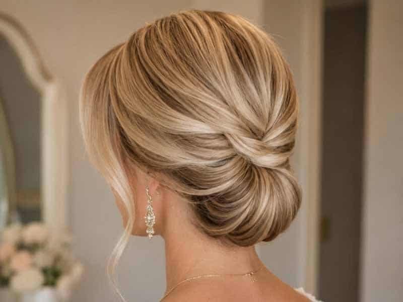 Ultra-realistic luxury bridal editorial photography of a beautif